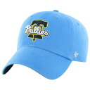 フォーティーセブン メンズ 帽子 アクセサリー '47 Adult Philadelphia Phillies Logo Light Blue Clean Up Adjustable Hat -(4)