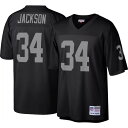 ミッチェル&ネス メンズ パーカー・スウェットシャツ アウター Mitchell & Ness Men's Las Vegas Raiders Bo Jackson #34 1988 Throwback Jersey -(4)