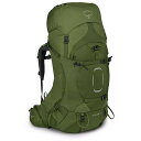 オスプレー メンズ ランニング スポーツ Osprey Men's Aether 65 Pack Garlic Mustard Green