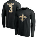 ファナティクス メンズ Tシャツ トップス New Orleans Saints Fanatics Branded Team Authentic Personalized Name Number Long Sleeve TShirt Haener,Jake-3