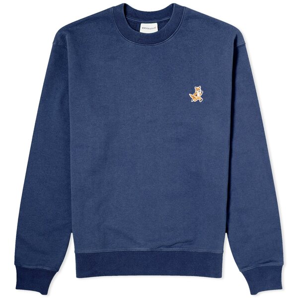 楽天astyメゾンキツネ メンズ パーカー・スウェットシャツ アウター Maison Kitsun Speedy Fox Patch Crew Sweat Blue