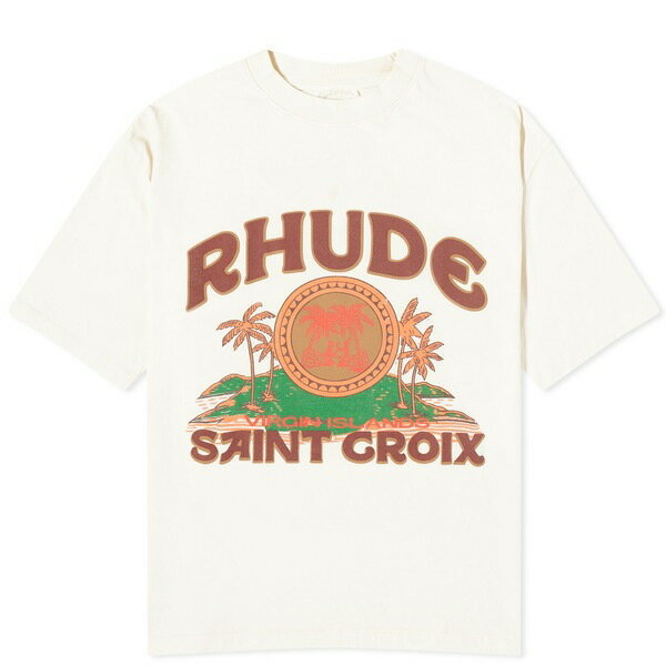 ルード メンズ Tシャツ トップス Rhude Saint Croix T-Shirt Whiteのサムネイル