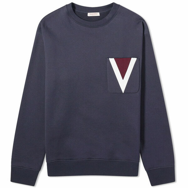 ƥ  ѡåȥ  Valentino Large V Logo Crew Sweat Blue