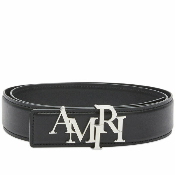 アミリ メンズ ベルト アクセサリー AMIRI 4cm Staggered Logo Belt Black
