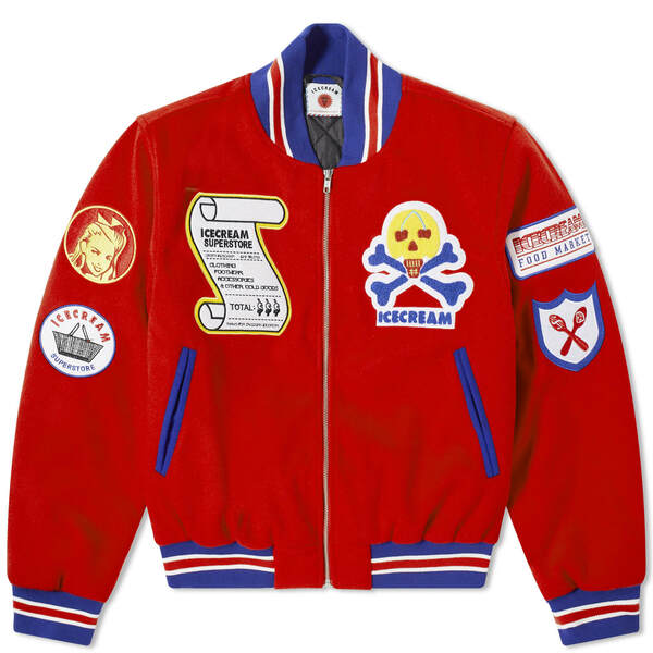 ꡼  㥱åȡ֥륾  ICECREAM Supplies Varsity Jacket Red