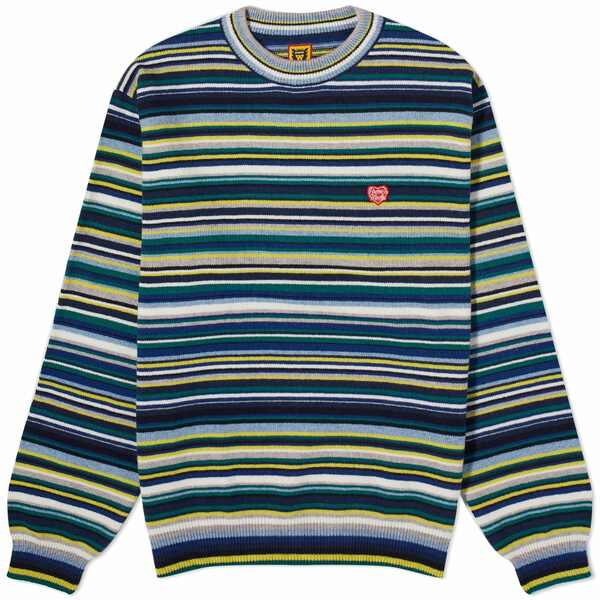 ヒューマンメイド メンズ ニット&セーター アウター Human Made Multi Striped Knit Sweater Green