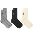 A~ Y C A_[EFA AMI A Heart Sock - 3 Pack White