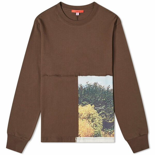 å ǥ T ȥåץ Eckhaus Latta Lapped Long Sleeve Top Brown