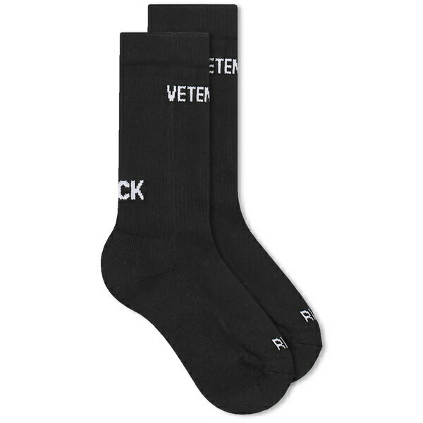 楽天astyヴェトモン レディース 靴下 アンダーウェア VETEMENTS Logo Sports Socks Black