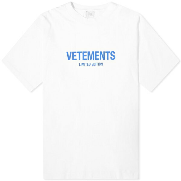 ȥ  T ȥåץ VETEMENTS Limited Edition Logo T-Shirt White