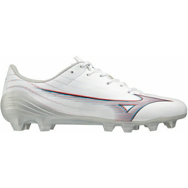 ミズノ メンズ サッカー スポーツ Mizuno Alpha Select FG Soccer Cleats White/Red