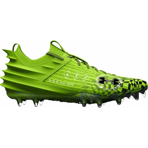 A_[A[}[ Y TbJ[ X|[c Under Armour Men's Blur Smoke 2.0 MC LE Football Cleats Green/White