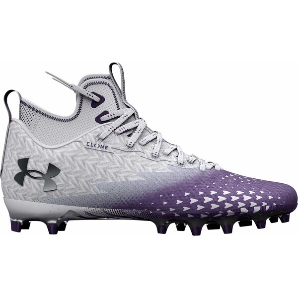 A_[A[}[ Y TbJ[ X|[c Under Armour Men's Spotlight Clone MC Football Cleats White/Purple