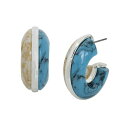 o[gE[E[XE\[z[ fB[X sAXCO ANZT[ Semi-Precious Mixed Stone Chunky Hoop Earrings Multi, Silver