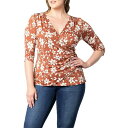 キヨナ レディース カットソー トップス Women 039 s Plus Size Femme Fatale Faux Wrap Top Spiced petals