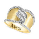 GtB[ RNV Y O ANZT[ EFFY&reg; Diamond Baguette & Round Wide Statement Ring (3/8 ct. t.w.) in 14k Two-Tone Gold Two Tone