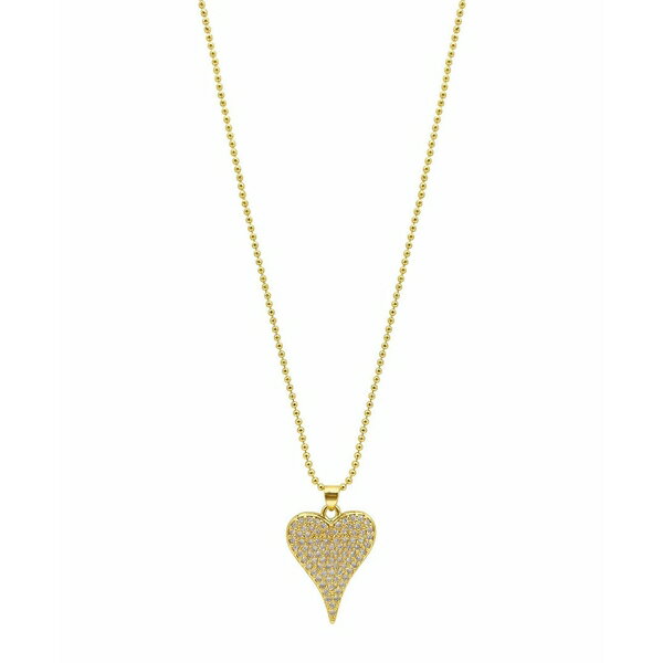 アドニア レディース ネックレス・チョーカー・ペンダントトップ アクセサリー 18" Chain 14K Gold Plated Crystal Pointy Heart On Ball Necklace Gold