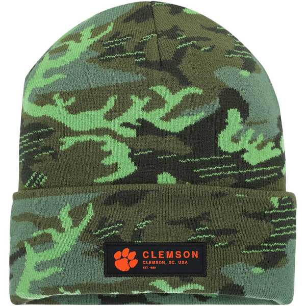ナイキ メンズ 帽子 アクセサリー Clemson Tigers Nike Veterans Day Cuffed Knit Hat Camo