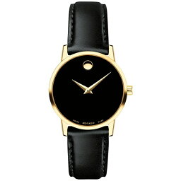 モバド モバド レディース 腕時計 アクセサリー Women's Swiss Museum Classic Black Leather Strap Watch 28mm Black/Gold Black