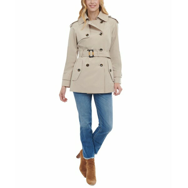 ɥե ǥ 㥱åȡ֥륾  Women's Double-Breasted Belted Trench Coat Stone