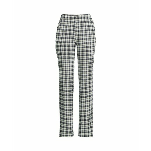 ランズエンド レディース カジュアルパンツ ボトムス Women 039 s Sport Knit High Rise Elastic Waist Pants Warm graphite multi plaid