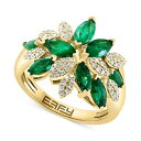 GtB[ RNV fB[X O ANZT[ EFFY&reg; Emerald (2-3/8 ct. t.w.) & Diamond (1/3 ct. t.w.) Cluster Ring in 14k Gold 14K Gold