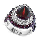 GtB[ RNV fB[X O ANZT[ EFFY&reg; Garnet (7-1/3 ct. t.w.) & White Topaz (1-1/2 ct. t.w.) Pear Halo Ring in Sterling Silver Sterling Silver