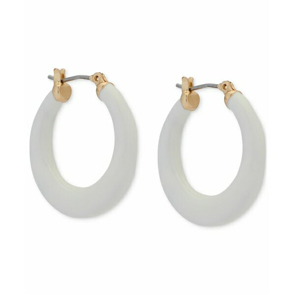 ラッキーブランド レディース ピアス＆イヤリング アクセサリー Gold-Tone Small White Hoop Earrings Gold