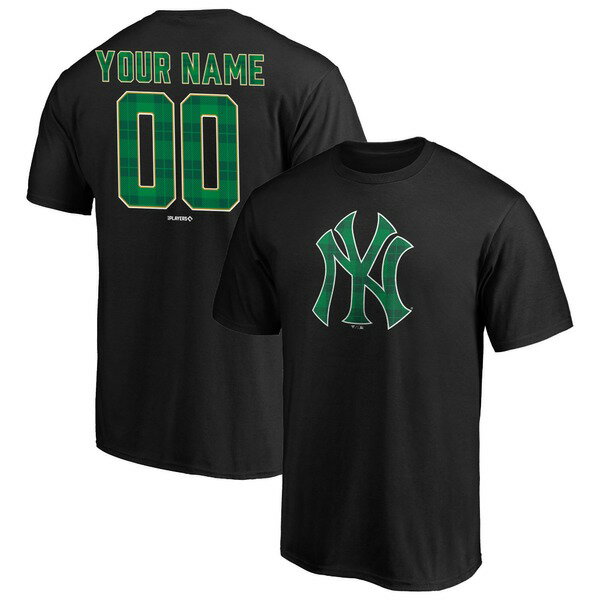 եʥƥ  T ȥåץ New York Yankees Fanatics Branded Emerald Plaid Personalized Name &Number TShirt Black