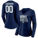 ファナティクス レディース Tシャツ トップス New York Yankees Fanatics Branded Women's Personalized Hometown Legend Long Sleeve VNeck TShirt Navy