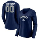 t@ieBNX fB[X TVc gbvX New York Yankees Fanatics Branded Women's Personalized Winning Streak Name & Number Long Sleeve VNeck TShirt Navy