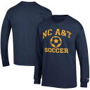 チャンピオン メンズ Tシャツ トップス North Carolina A T Aggies Champion Soccer Icon Long Sleeve TShirt Navy