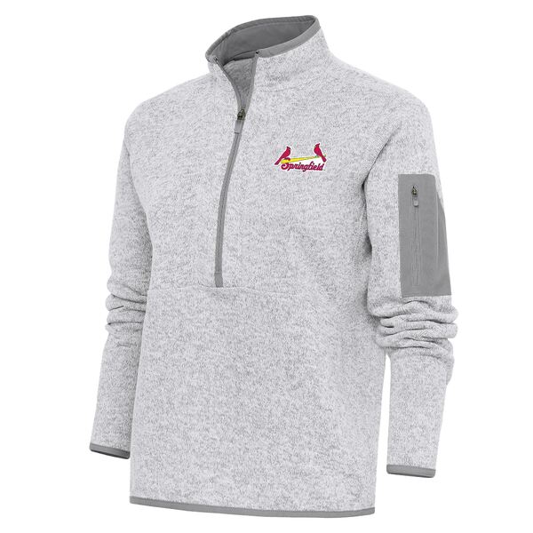 アンティグア レディース ジャケット＆ブルゾン アウター Springfield Cardinals Antigua Women 039 s Fortune HalfZip Pullover Jacket Heather Gray