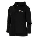 AeBOA fB[X p[J[EXEFbgVc AE^[ Delmarva Shorebirds Antigua Women's Protect FullZip Hoodie Black