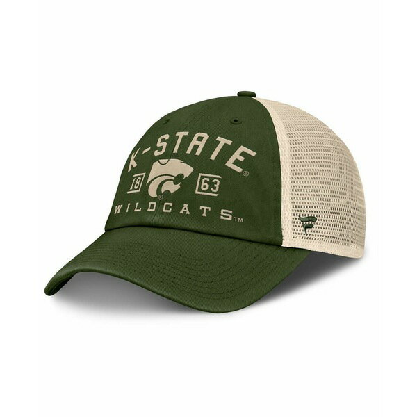 ファナティクス メンズ 帽子 アクセサリー Men's Olive Kansas State Wildcats OHT Military Appreciation Frontier Trucker Adjustable Hat Olive
