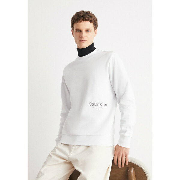 カルバンクライン メンズ サンダル シューズ OFF PLACEMENT LOGO - Sweatshirt - bright white