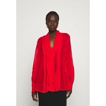 ヴィクトリア ベッカム レディース シャツ トップス FRILL DETAIL SHIRT - Blouse - red