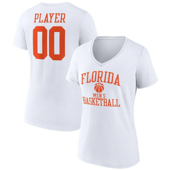 ファナティクス レディース Tシャツ トップス Florida Gators Men's Basketball Women's PickAPlayer NIL Gameday Tradition VNeck TShirt White