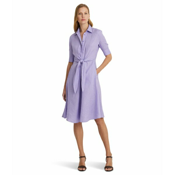 ラルフローレン レディース ワンピース トップス Linen Shirtdress Wild Lavender