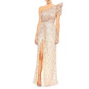 マックダガル レディース ワンピース トップス One-Shoulder Sequined Stripe Gown apricot