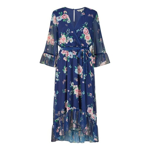 ユミキム レディース ワンピース トップス Yumi Green Floral Wrap Dress With Dipped Hem ユミキム レディース ワンピース トップス Yumi Green Floral Wrap Dress With Dipped Hem