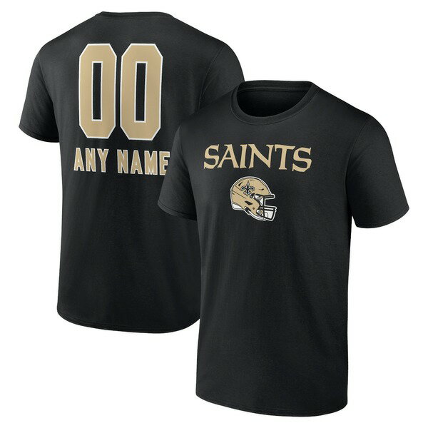 եʥƥ  T ȥåץ New Orleans Saints Fanatics Branded Personalized Name &Number Team Wordmark TShirt Black