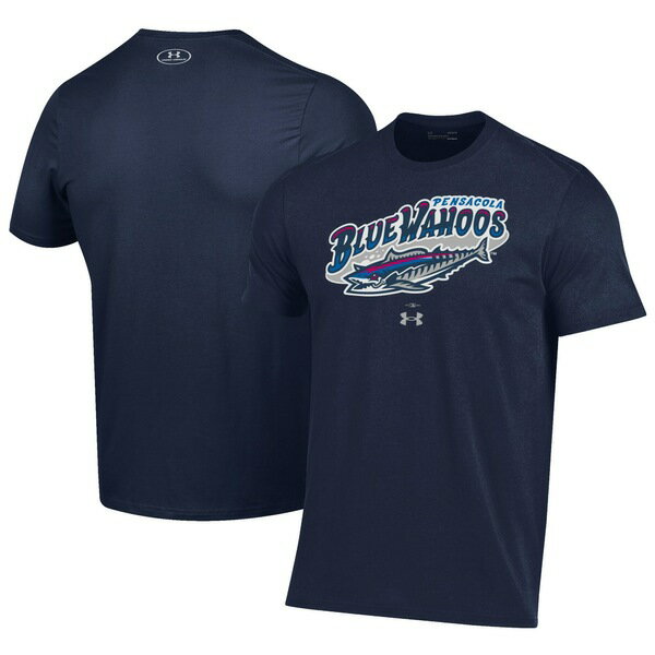 アンダーアーマー メンズ Tシャツ トップス Pensacola Blue Wahoos Under Armour Performance TShirt Navy