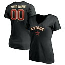 ファナティクス レディース Tシャツ トップス Houston Astros Fanatics Branded Women's Cooperstown Winning Streak Alternate Personalized Name & Number VNeck TShirt Black