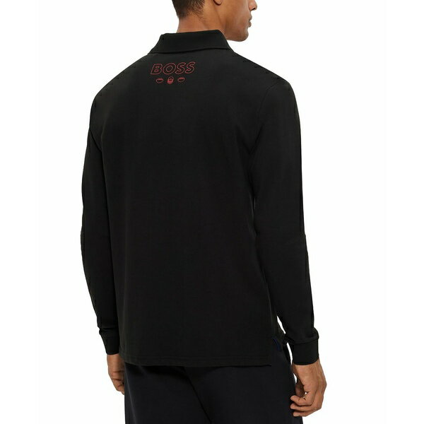 楽天astyヒューゴボス メンズ シャツ トップス Men's BOSS x NFL Long-Sleeved Polo Shirt Black