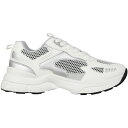 yz AC\ECbgt@[Xg fB[X jO X|[c Lace Up Airtex Panel Sports Trainers White/Silver