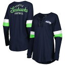 j[G fB[X TVc gbvX Seattle Seahawks New Era Women's Athletic Varsity LaceUp Lightweight Long Sleeve TShirt College Navy