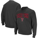 コロシアム メンズ パーカー・スウェットシャツ アウター Texas Tech Red Raiders Colosseum Arch & Logo Crew Neck Sweatshirt Charcoal