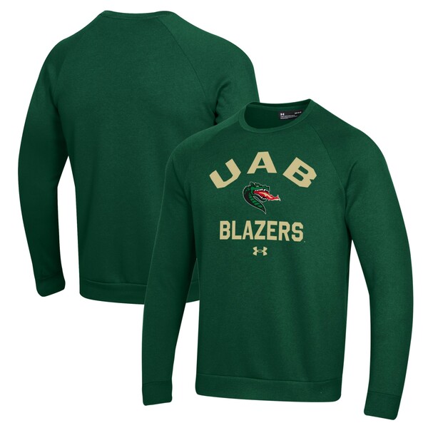 アンダーアーマー メンズ パーカー・スウェットシャツ アウター UAB Blazers Under Armour All Day Fleece Pullover Sweatshirt Green