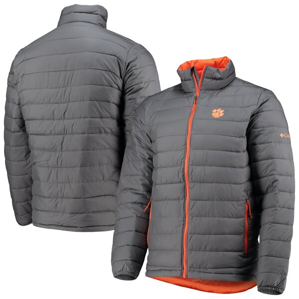 コロンビア メンズ ジャケット＆ブルゾン アウター Clemson Tigers Columbia Powder Lite OmniHeat Reflective FullZip Jacket Gray